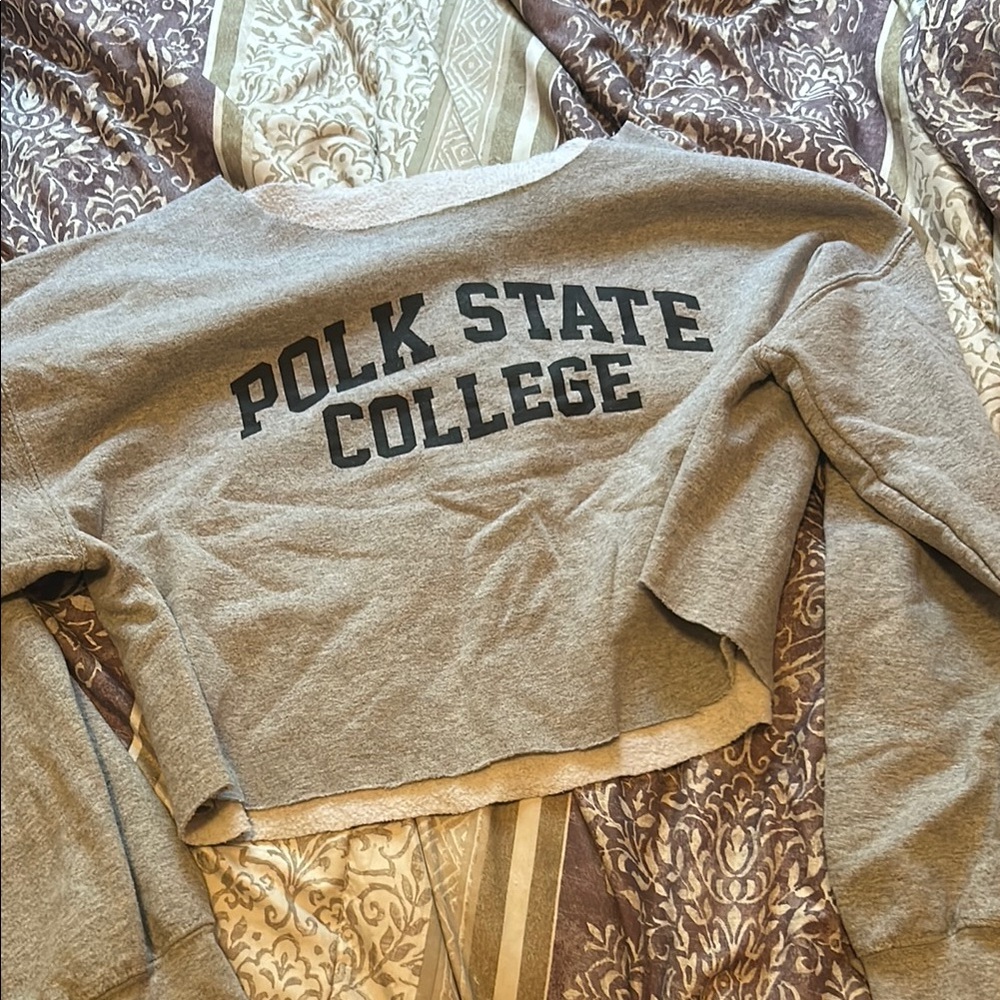 Gray Polk State College Cropped Sweatshirt
